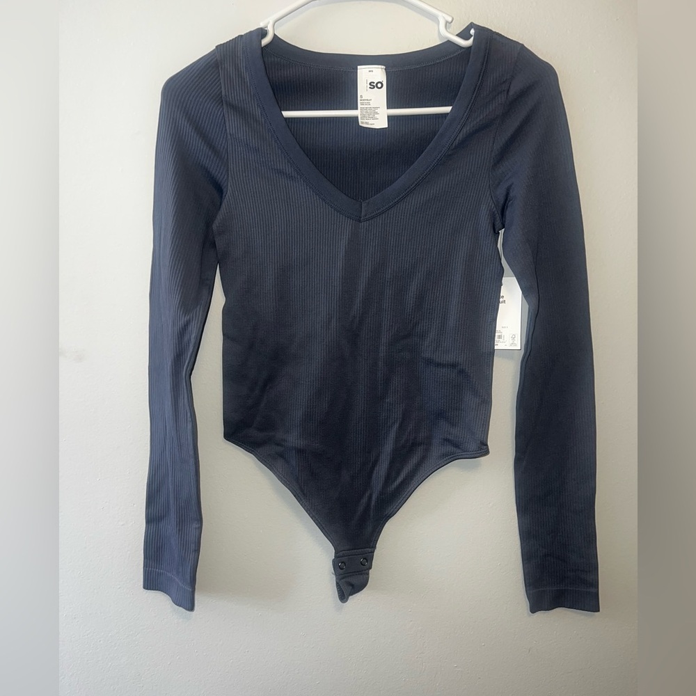 SO Women's Dark Blue V-Neck Bodysuit